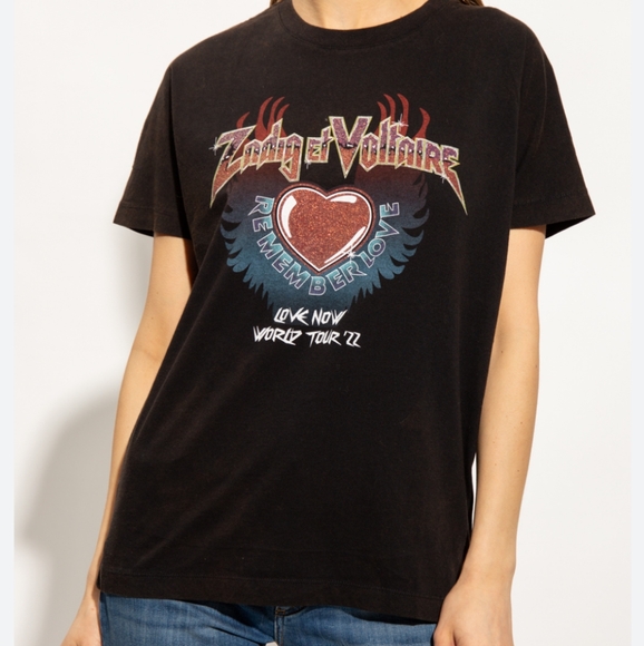 Zadig & Voltaire Tom Compo Remember Love Graphic Tee Size Medium Nwt ❤️ - Picture 9 of 9